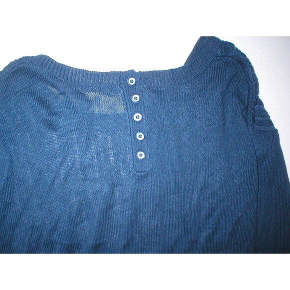 Womens New Womens Open Knit Sweater Dunnes 14 Navy Blue Linen Viscose St Bernard - Picture 3 of 4